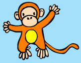 Disegno Scimmietta pitturato su valerio peri