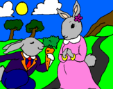 Disegno Conigli pitturato su nbggtfe454v