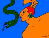 Disegno Serpente e guerriero pitturato su Stefano