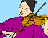 Disegno Violinista  pitturato su Maty