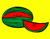 Disegno Melone  pitturato su ELJA 