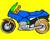 Disegno Motocicletta  pitturato su gabu