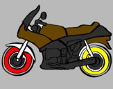 Disegno Motocicletta  pitturato su gabu