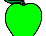 Disegno mela  pitturato su flavio