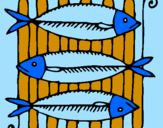 Disegno Pesce pitturato su matteo s