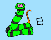 Disegno Serpente  pitturato su francois