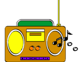 Disegno Radio cassette 2 pitturato su luca