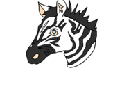 Disegno Zebra II pitturato su ciro