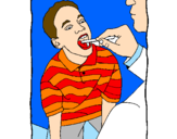 Disegno Ispezione della gola pitturato su noemi