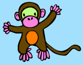 Disegno Scimmietta pitturato su 65455te4ertrtr