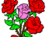 Disegno Mazzo di rose  pitturato su noemi