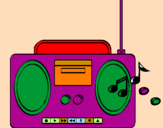 Disegno Radio cassette 2 pitturato su giorgio