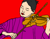 Disegno Violinista  pitturato su francy 