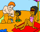 Disegno Vacanza in famiglia pitturato su mary poppins