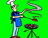 Disegno Barbecue pitturato su criru