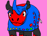 Disegno Rinoceronte  pitturato su PAOLOFABIO