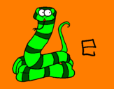 Disegno Serpente  pitturato su ale