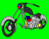 Disegno Motocicletta pitturato su tommaso
