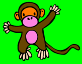 Disegno Scimmietta pitturato su ciacciaru
