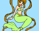 Disegno Sirena con le perle  pitturato su Smash