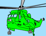 Disegno Elicottero di salvataggio  pitturato su mauro
