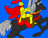 Disegno Cavaliere a cavallo pitturato su Artù