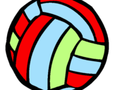 Disegno Pallone da pallavolo  pitturato su meri