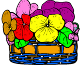 Disegno Paniere di fiori 12 pitturato su kikko