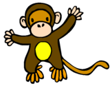 Disegno Scimmietta pitturato su guido