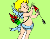 Disegno Cupido  pitturato su JADE