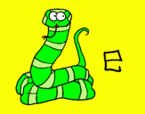 Disegno Serpente  pitturato su camilla