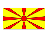 Disegno Repubblica di Macedonia pitturato su luca