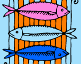 Disegno Pesce pitturato su alessia