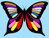 Disegno Farfalla pitturato su alice