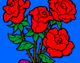Disegno Mazzo di rose  pitturato su sabrina