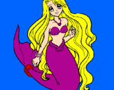 Disegno Sirenetta pitturato su princess23
