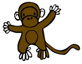 Disegno Scimmietta pitturato su LEONE