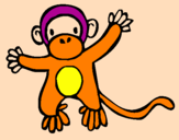 Disegno Scimmietta pitturato su MARGHERITA