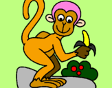 Disegno Scimmietta  pitturato su BEA