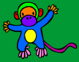 Disegno Scimmietta pitturato su gio
