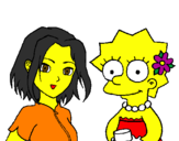 Disegno Sakura e Lisa pitturato su salvatore