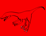 Disegno Velociraptor II pitturato su franci    