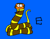 Disegno Serpente  pitturato su asi