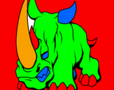 Disegno Rinoceronte II pitturato su andrea