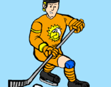 Disegno Giocatore di hockey su ghiaccio pitturato su francesco
