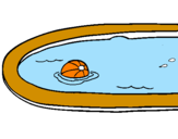Disegno Palla in piscina pitturato su Martina
