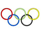 Disegno Anelli dei giochi olimpici  pitturato su adriana