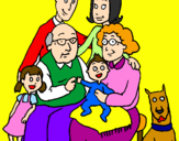 Disegno Famiglia pitturato su ALESSIA n 1