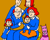 Disegno Famiglia pitturato su Sara