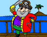 Disegno Pirata a bordo  pitturato su capitan uncino